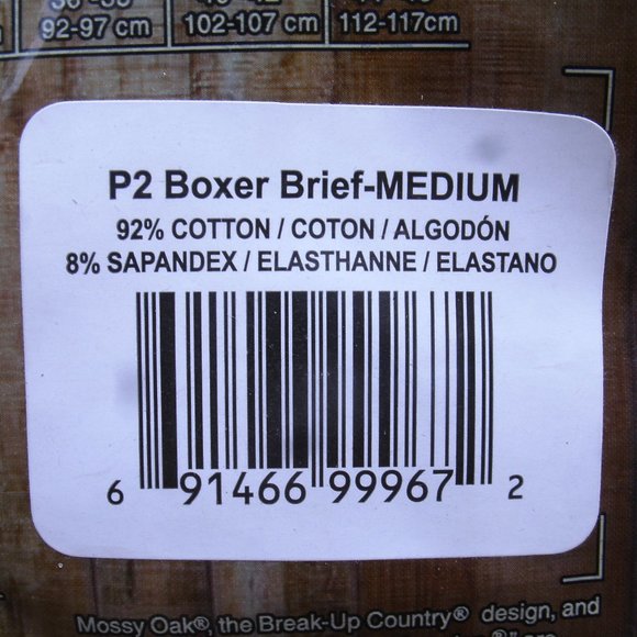 Mens Mossy Oak Boxer Brief 2 Pack Size M (32 - 34) NIP - Picture 9 of 11